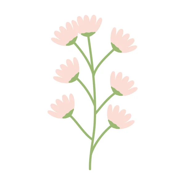 Branch with flowers garden decorative icon — Διανυσματικό Αρχείο