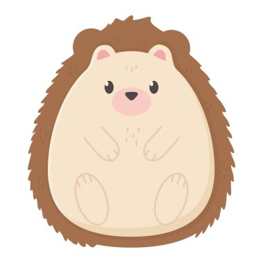 Beyaz arka planda sevimli kirpi sonbaharı