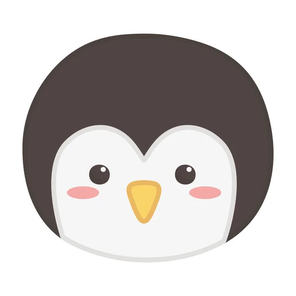 Penguin face polar animal bird icon — 图库矢量图片