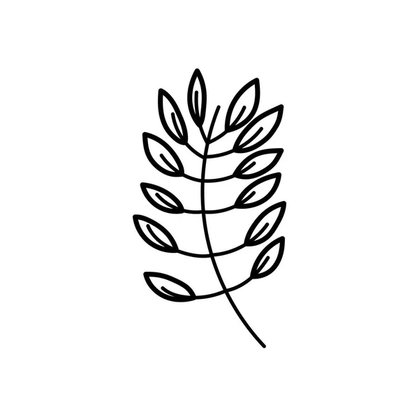 Branch leaves foliage nature icon thick line — Διανυσματικό Αρχείο