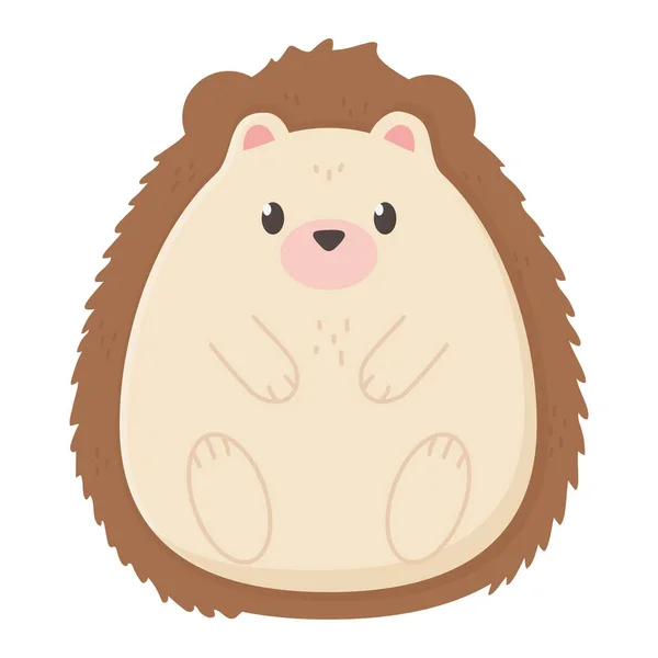 Cute hedgehog otoño sobre fondo blanco — Vector de stock