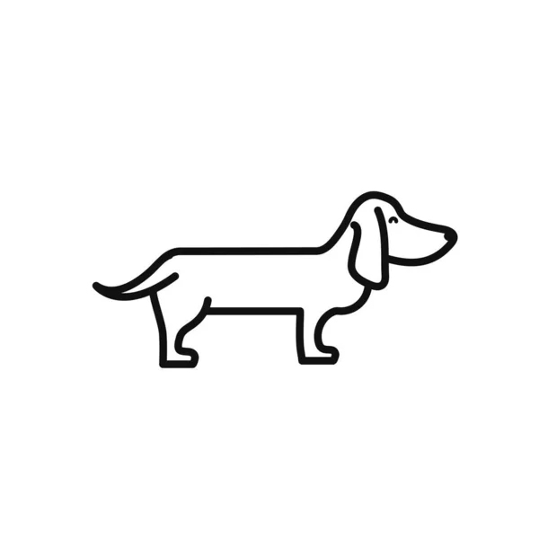 İzole edilmiş köpek simgesi vektör çizgisi tasarımı — Stok Vektör