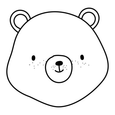 Ayı çizgi film vektör tasarımı çizimi