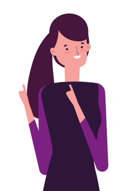 Avatar kadın vektör tasarımı çizimi