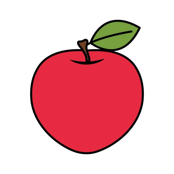 Φρέσκο μήλο φρούτο εικονίδιο της φύσης — Διανυσματικό Αρχείο