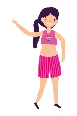 lgtbi yürüyüş vektör illüstrasyonunu destekleyen kadın