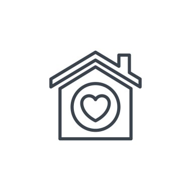 house love heart icon line design