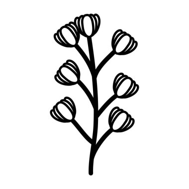 branch with flowers garden decorative icon