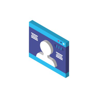 Digital website isometric icon vector design
