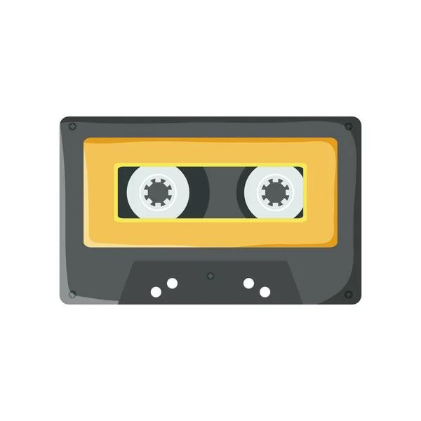 Retro music cassette isolated icon — Stockvektor
