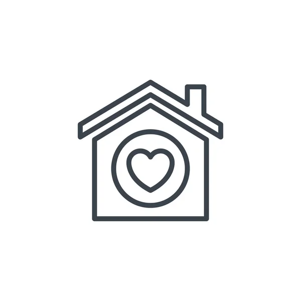 House love heart icon line design — Stock Vector