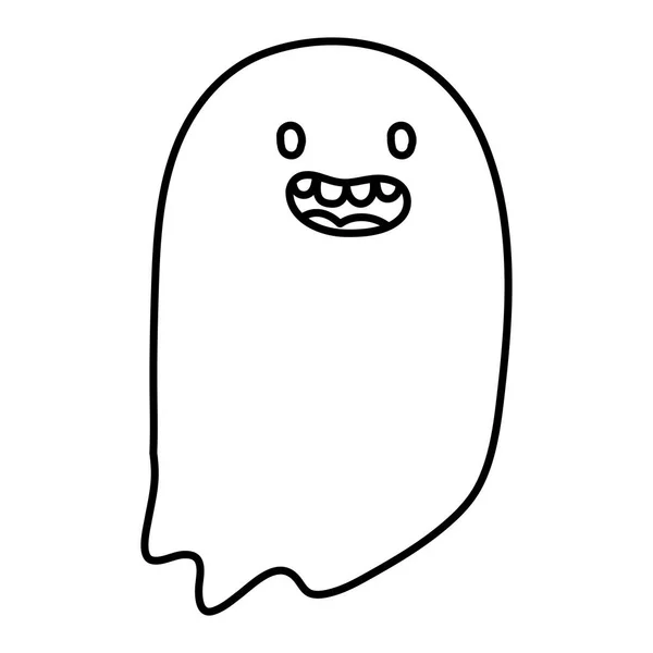 Scary ghost trick or treat happy halloweenline design — Vetor de Stock