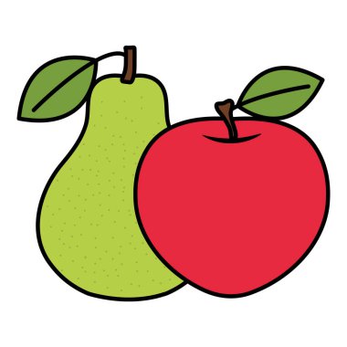 taze armut ve elma meyvesi