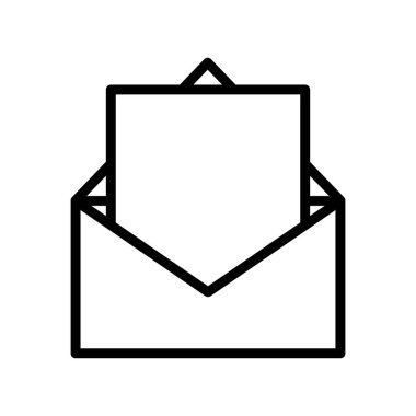 open envelope letter message courier thick line