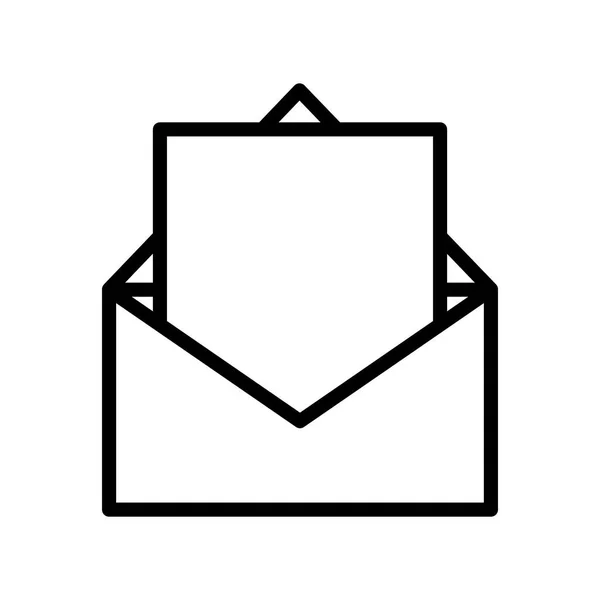 Open envelope letter message courier thick line — Stockvector