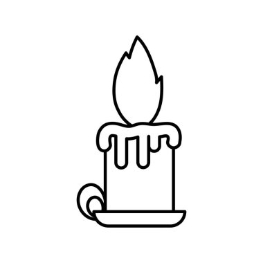 burning candle chandelier decoration icon thick line