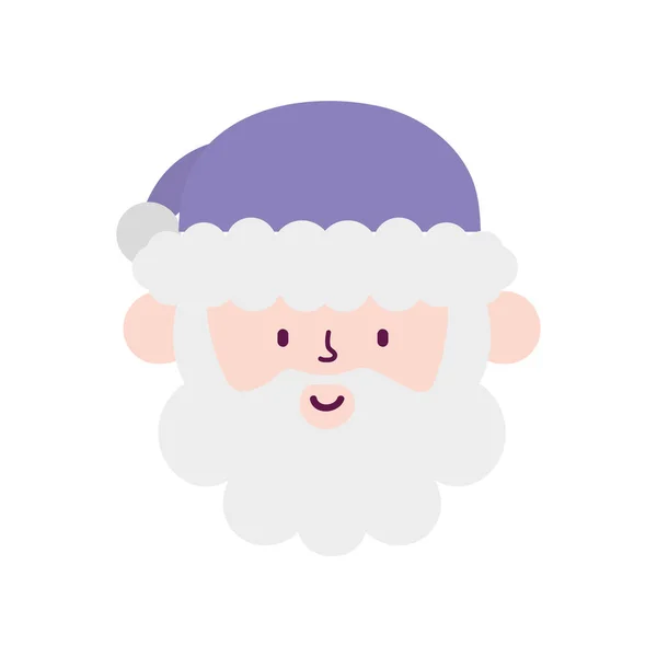 Merry christmas celebration cute santa claus face cartoon — Stockvektor