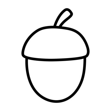 acorn nut fruit autumn icon thick line
