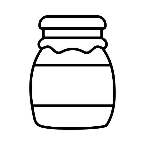 果酱罐新鲜食品设计图标粗线 — 图库矢量图片