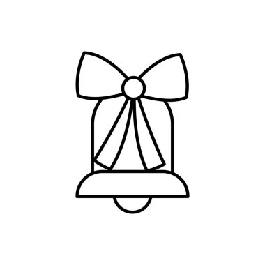merry christmas celebration jingle bells gift bow decoration thick line