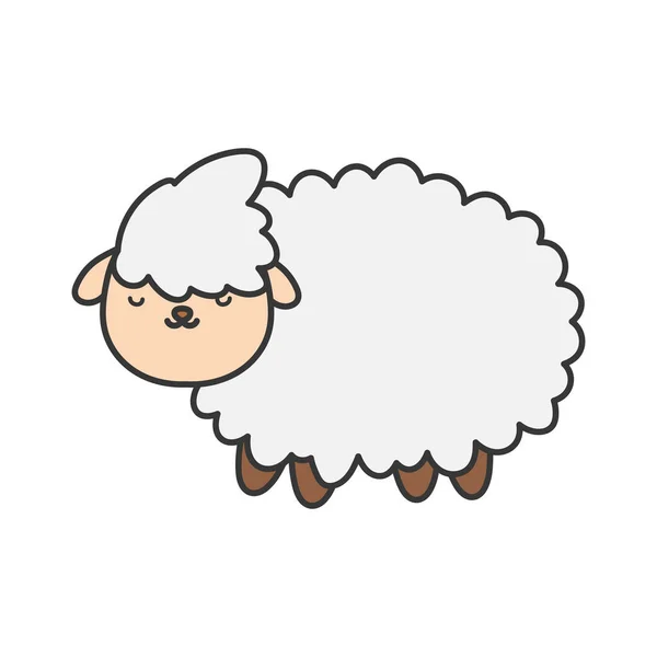 Sheep farm animal cartoon icon — Stockvektor