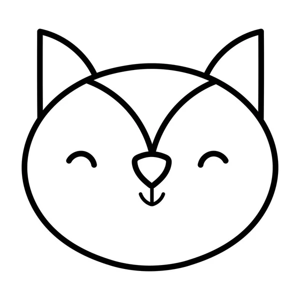 Squirrel head animal cartoon design icon thick line — Vector de stock