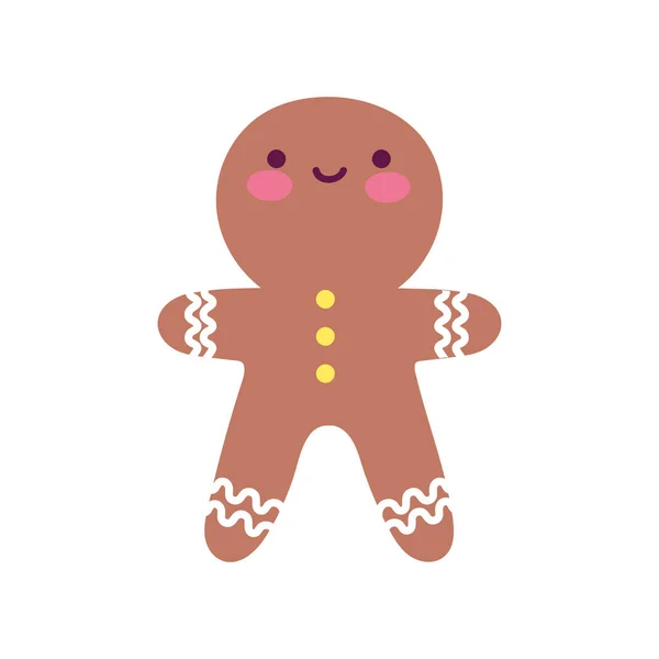 Merry christmas celebration gingerbread man biscuit decoration — Stockvektor
