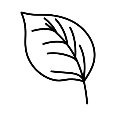 Beyaz zemin üzerinde doğal yaprak yaprakları sonbaharı kalın çizgi