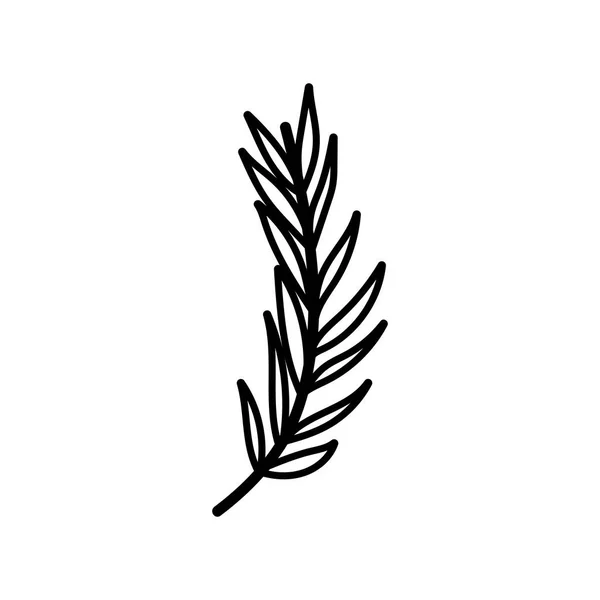 Decorative nature foliage leaves branch icon thick line — Stok Vektör