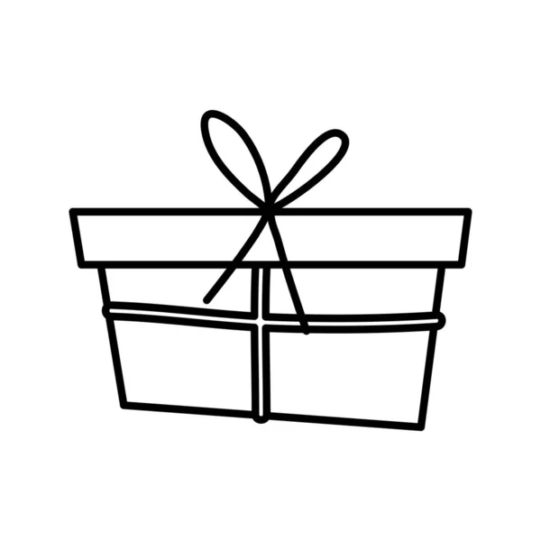 Wrapped gift box decoration party icon thick line thick line — Stockový vektor
