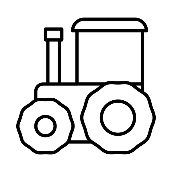 Tractor agrodultura agrícola icono de diseño de transporte grueso línea — Archivo Imágenes Vectoriales