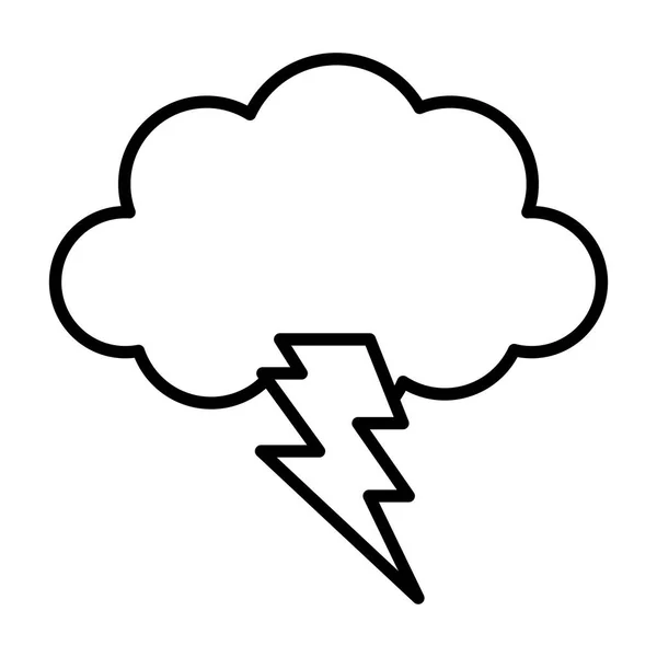 暴雨云雷电天气设计图标浓重线条 — 图库矢量图片