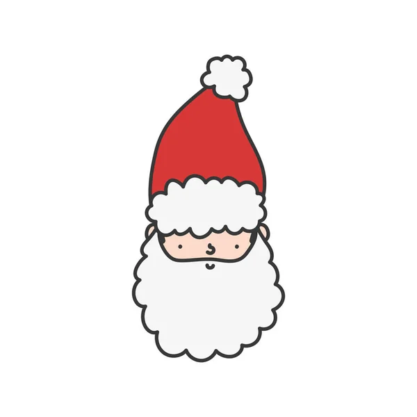 Cute santa claus face character happy christmas — Stock Vector