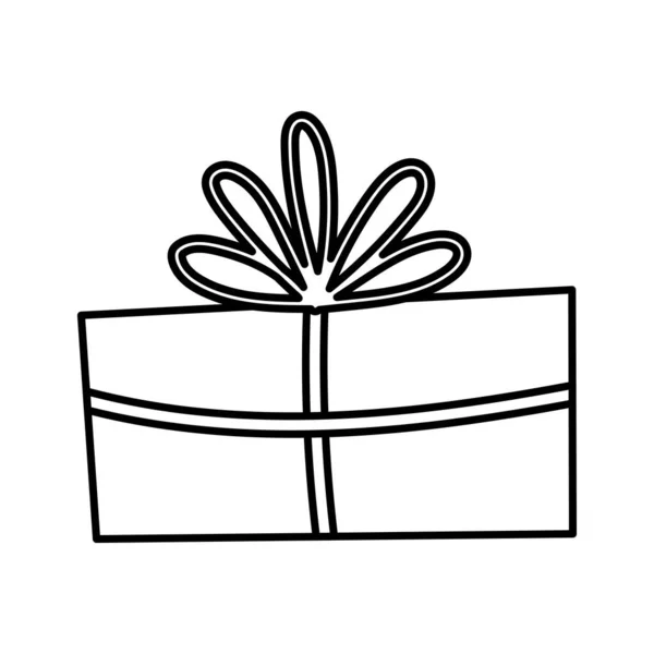 Wrapped gift box decoration party icon thick line — Stockvektor