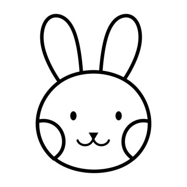 komik sevimli tavşan kafası çizgi film karakteri kalın çizgi