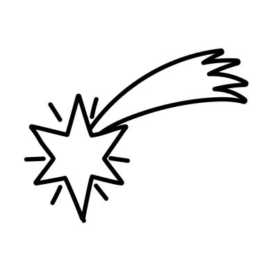 kayan yıldız parlak süs simgesi kalın çizgi