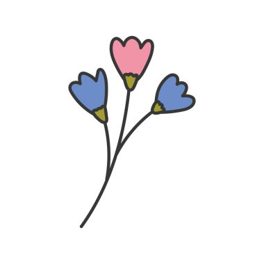 flowers stem nature decoration icon