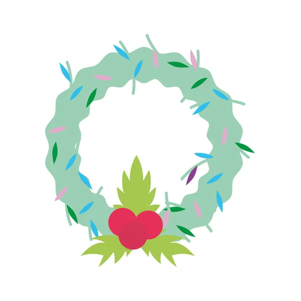Feliz Natal celebração floral grinalda arco decoração — Vetor de Stock