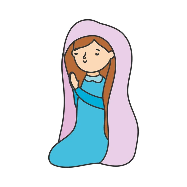 Maria betet Krippe, frohe Weihnachten — Stockvektor
