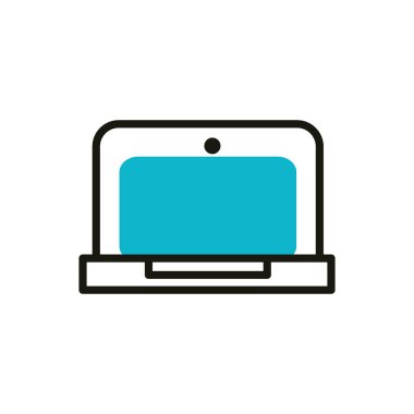 dizüstü bilgisayar sosyal medya simgesi satırı ve doldur