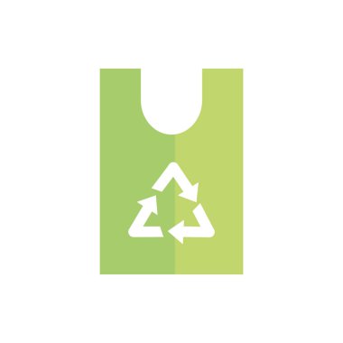 Alışveriş çantası yeşil enerji simgesini geri dönüştür