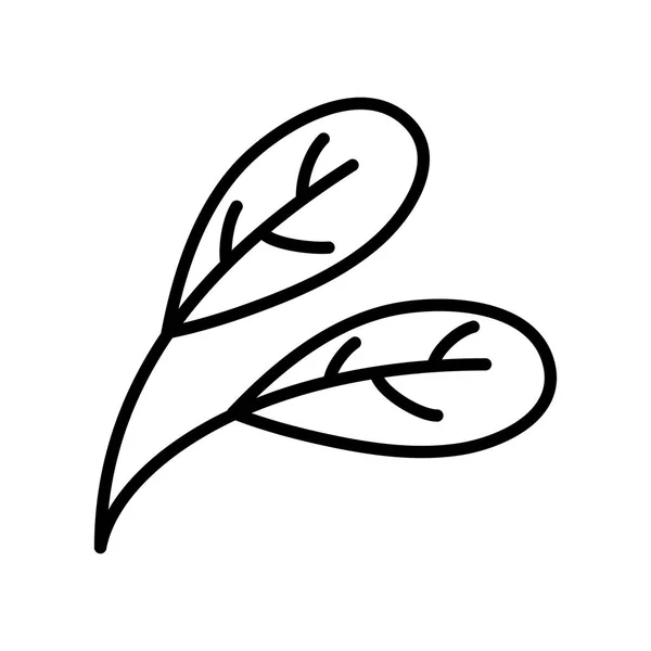 Laub Blätter Zweig botanische Gestaltung dicke Linie — Stockvektor