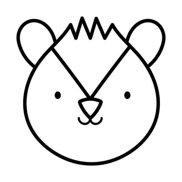 Beaver cara hello otoño icono de diseño de línea gruesa. — Vector de stock