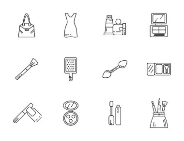 makyaj kozmetik mücevher kadınsı şeyler simgeler çizgi biçimi belirler