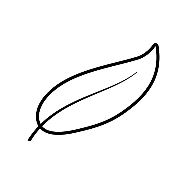 Přírodní list listí podzim na bílém pozadí tlustá čára — Stockový vektor