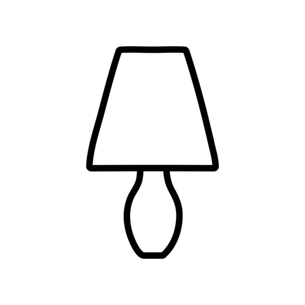 Lâmpada de mesa luz decoração interior ícone linha grossa —  Vetores de Stock