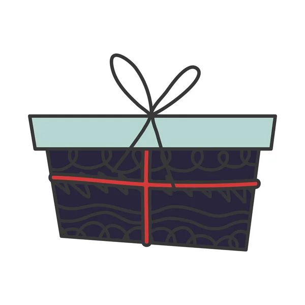 Τυλιγμένο κουτί δώρου διακόσμηση κόμμα εικονίδιο — Διανυσματικό Αρχείο
