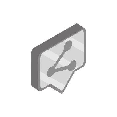 İçerik sosyal medya izometrik simgesini paylaş