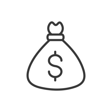 para çantası finans banka simgesi kalın çizgi