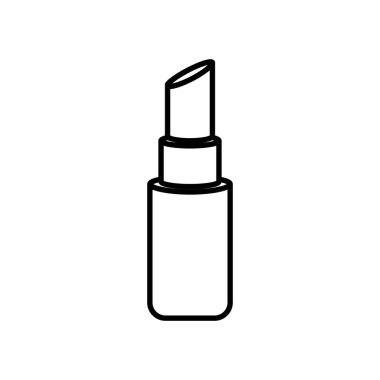 lipstick makeup cosmetic icon on white background thick line